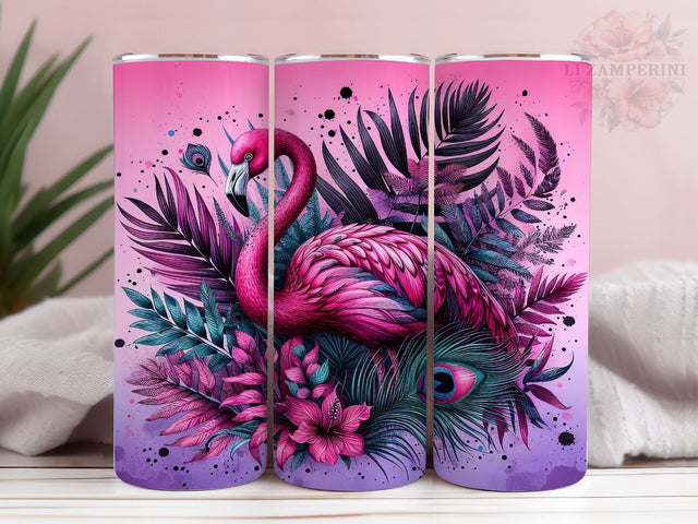 Pink Flamingo 20oz Tumbler Wrap PNG, Flamingo Tumbler Png, Straight & Tapered Tumbler Wrap, Instant Digital Download Sublimation Li Zamperini 