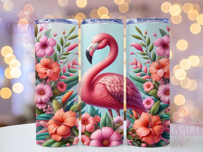 Pink Flamingo 20oz Tumbler Wrap Sublimation Design, Straight Tapered Tumbler Wrap, Cute Flamingo Tumbler Png, Instant Digital Download Sublimation SvggirlplusArt 