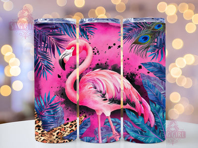 Pink Flamingo 20oz Tumbler Wrap Sublimation Design, Straight Tapered Tumbler Wrap, Flamingo Tumbler Png, Instant Digital Download Sublimation SvggirlplusArt 