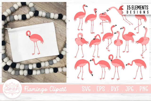 Pink Flamingo Clipart Bundle SVG dapiyupi store 