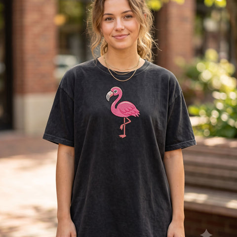 Pink Flamingo Embroidery Design – Tropical Bird Flamingo Machine Embroidery File, 9 Sizes 3 to 8 Inch Embroidery/Applique DESIGNS PatternFeed8 