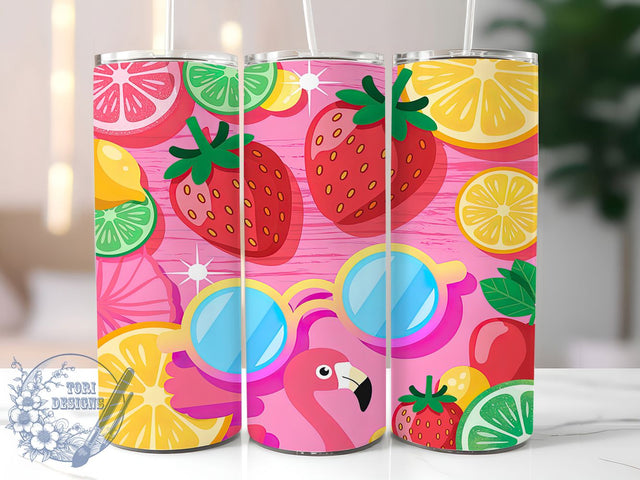 Pink Flamingo Summer Vibes Tumbler, Hot Pink Flamingo, Trendy Summer Wrap, 20Oz Sublimation Wrap, Flamingo Tumbler Art, Pink Summer Design, Tumbler Sublimation Sublimation ToriDesigns 