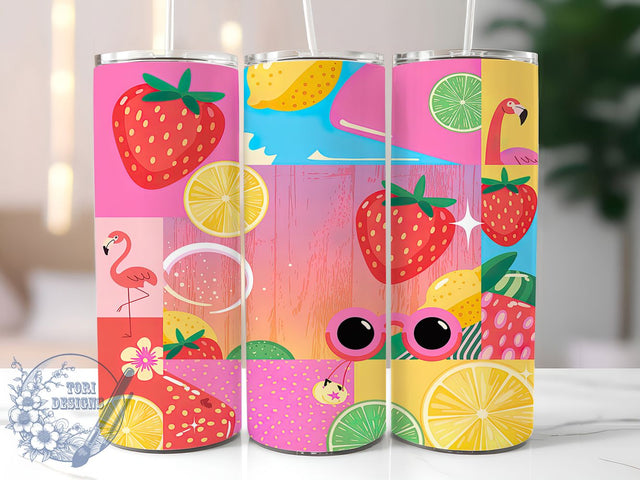 Pink Flamingo Summer Vibes Tumbler, Hot Pink Flamingo, Trendy Summer Wrap, 20Oz Sublimation Wrap, Flamingo Tumbler Art, Pink Summer Design, Tumbler Sublimation Sublimation ToriDesigns 