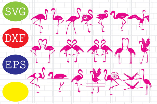 Pink Flamingo Svg, Flamingo Monogram Svg, Flamingo Clipart, Flamingo Cut File Svg, Jpg, Eps, Dxf Files SVG DigitalSvgFiles 