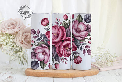 Pink Floral 20oz Tumbler Wrap Sublimation sassyprint 