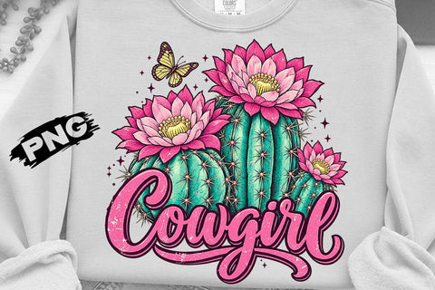 Pink Floral Cactus Cowgirl Retro PNG SVG DesignDestine 