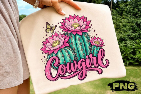 Pink Floral Cactus Cowgirl Retro PNG SVG DesignDestine 