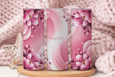 Pink Floral Dream 20oz Tumbler Wrap Sublimation DesignSVG 