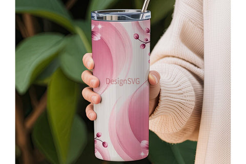 Pink Floral Dream 20oz Tumbler Wrap Sublimation DesignSVG 