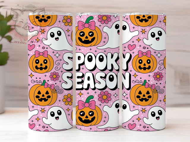 Pink Floral Ghost Halloween Tumbler, Pastel Halloween Tumbler Wrap, Cute Spooky Sublimation Design, Girly Ghost Coffee Tumbler, Soft Aesthetic Halloween Wrap, Floral Spooky Season Tumbler Sublimation Lara' s Designs 
