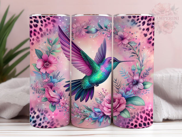 Pink Floral Hummingbird 20oz Tumbler Wrap PNG, Hummingbird Tumbler Png, Straight & Tapered Tumbler Wrap, Instant Digital Download Sublimation Li Zamperini 