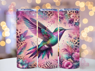 Pink Floral Hummingbird 20oz Tumbler Wrap Sublimation Design, Straight Tapered Tumbler Wrap, Hummingbird Tumbler Png, Instant Digital Download Sublimation SvggirlplusArt 