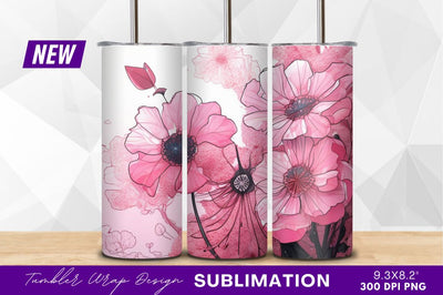 Pink floral illustration for graphic design projects Sublimation Regulrcrative 