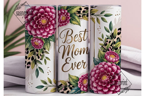 Pink Floral Leopard Best Mom Ever PNG Sublimation sassyprint 