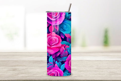 Pink Floral Mirage Tumbler Wrap | Sublimation PNG design Sublimation FloridPrintables 