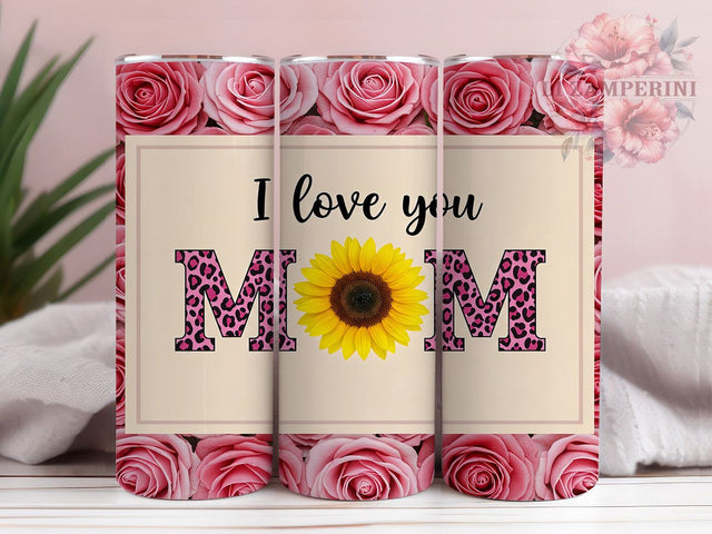 Pink Floral Mom Gift Tumbler Wrap, Pink Mom Tumbler, 20oz Mom Design, Mother's Day Tumbler, Mom Sublimation Wrap, Sweet Mom Gift, Pink Floral Tumbler Sublimation Li Zamperini 