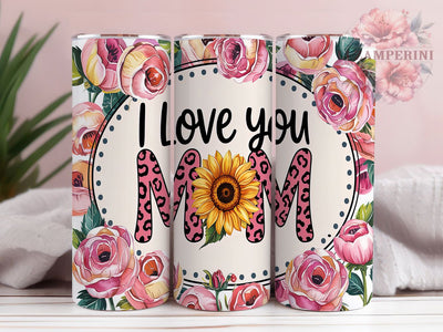 Pink Floral Mom Gift Tumbler Wrap, Pink Mom Tumbler, 20oz Mom Design, Mother's Day Tumbler, Mom Sublimation Wrap, Sweet Mom Gift, Pink Floral Tumbler Sublimation Li Zamperini 