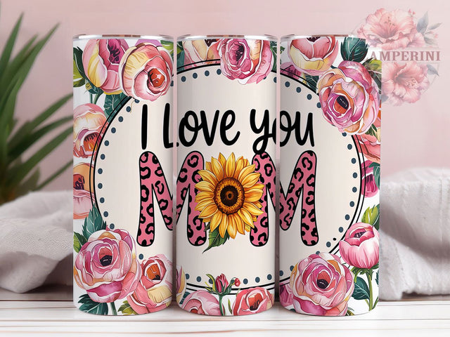 Pink Floral Mom Gift Tumbler Wrap, Pink Mom Tumbler, 20oz Mom Design, Mother's Day Tumbler, Mom Sublimation Wrap, Sweet Mom Gift, Pink Floral Tumbler Sublimation Li Zamperini 