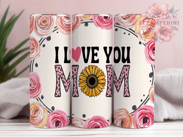 Pink Floral Mom Gift Tumbler Wrap, Pink Mom Tumbler, 20oz Mom Design, Mother's Day Tumbler, Mom Sublimation Wrap, Sweet Mom Gift, Pink Floral Tumbler Sublimation Li Zamperini 