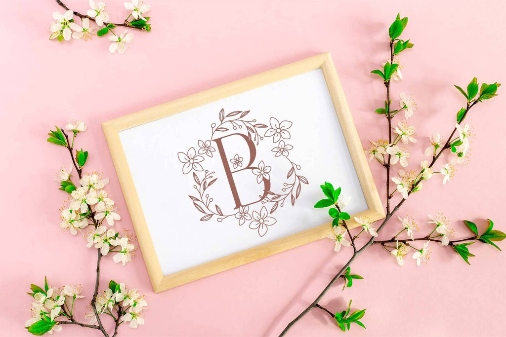 Pink Floral Monogram - So Fontsy