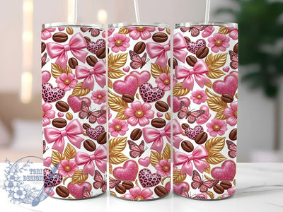 Pink Floral Pattern 20oz Tumbler, Pink Floral Pattern, Floral Pattern PNG, Pink Floral Tumbler, Floral Tumbler PNG, Pink Pattern PNG, Pink Floral PNG, 20oz Tumbler Wrap Sublimation ToriDesigns 