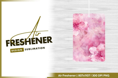Pink floral watercolor background air freshener png Sublimation Regulrcrative 