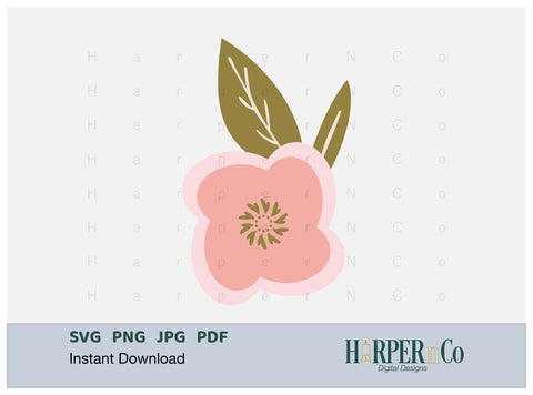 Pink Flower 1 SVG PNG Cut EPS File SVG HarperNCo 