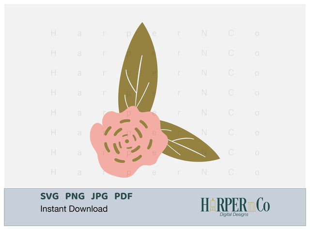 Pink Flower 10 SVG PNG Cut EPS File SVG HarperNCo 