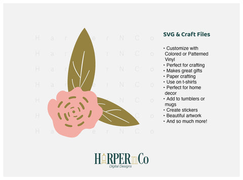Pink Flower 10 SVG PNG Cut EPS File SVG HarperNCo 