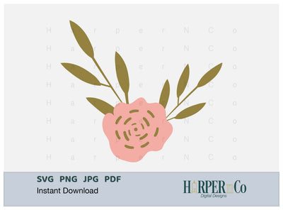 Pink Flower 11 SVG PNG Cut EPS File SVG HarperNCo 