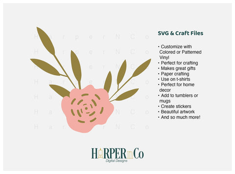Pink Flower 11 SVG PNG Cut EPS File SVG HarperNCo 