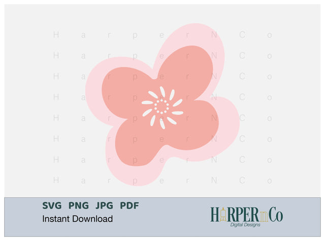 Pink Flower 12 SVG PNG Cut EPS File SVG HarperNCo 