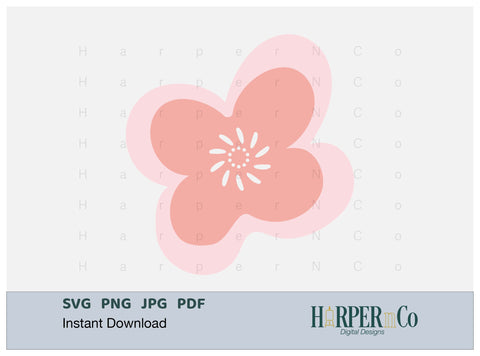 Pink Flower 12 SVG PNG Cut EPS File SVG HarperNCo 