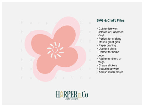 Pink Flower 12 SVG PNG Cut EPS File SVG HarperNCo 