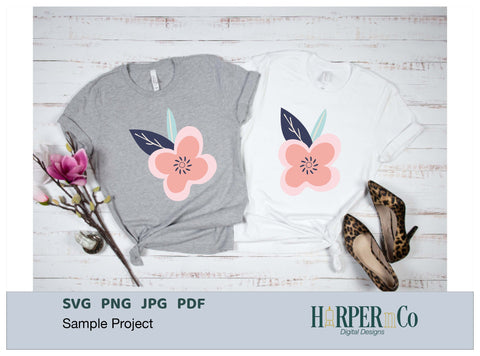 Pink Flower 13 SVG PNG Cut EPS File SVG HarperNCo 