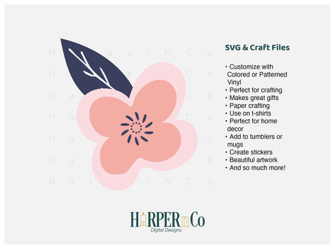 Pink Flower 14 SVG PNG Cut EPS File SVG HarperNCo 