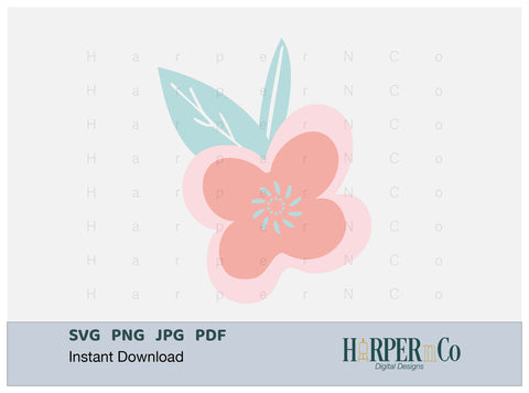 Pink Flower 15 SVG PNG Cut EPS File SVG HarperNCo 