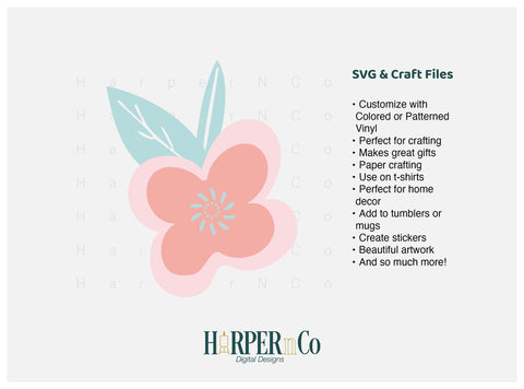 Pink Flower 15 SVG PNG Cut EPS File SVG HarperNCo 
