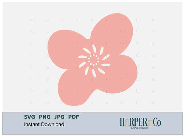 Pink Flower 16 SVG PNG Cut EPS File SVG HarperNCo 