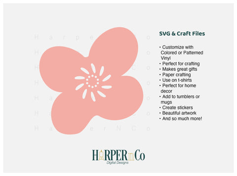 Pink Flower 16 SVG PNG Cut EPS File SVG HarperNCo 