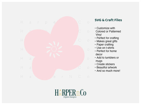 Pink Flower 17 SVG PNG Cut EPS File SVG HarperNCo 
