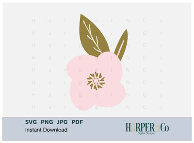 Pink Flower 2 SVG PNG Cut EPS File SVG HarperNCo 