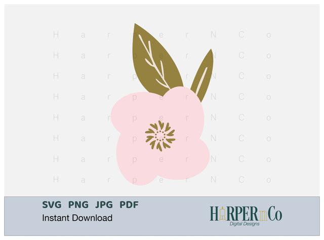 Pink Flower 2 SVG PNG Cut EPS File SVG HarperNCo 
