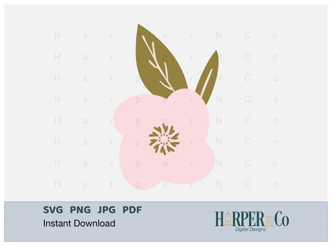 Pink Flower 2 SVG PNG Cut EPS File SVG HarperNCo 