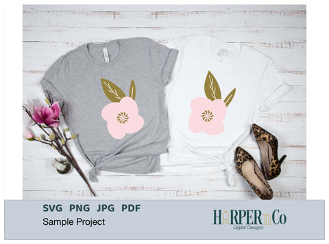 Pink Flower 2 SVG PNG Cut EPS File SVG HarperNCo 