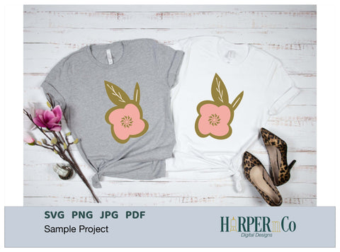 Pink Flower 3 SVG PNG Cut EPS File SVG HarperNCo 