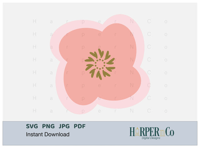 Pink Flower 4 SVG PNG Cut EPS File SVG HarperNCo 
