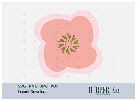 Pink Flower 4 SVG PNG Cut EPS File SVG HarperNCo 