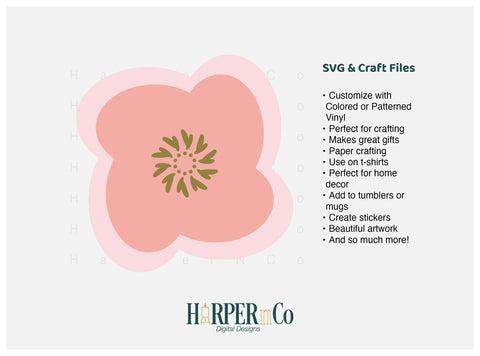 Pink Flower 4 SVG PNG Cut EPS File SVG HarperNCo 