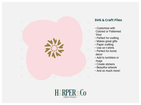 Pink Flower 5 SVG PNG Cut EPS File SVG HarperNCo 